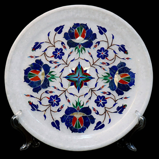 Copy of Copy of WHITE MARBLE INLAY PLATE